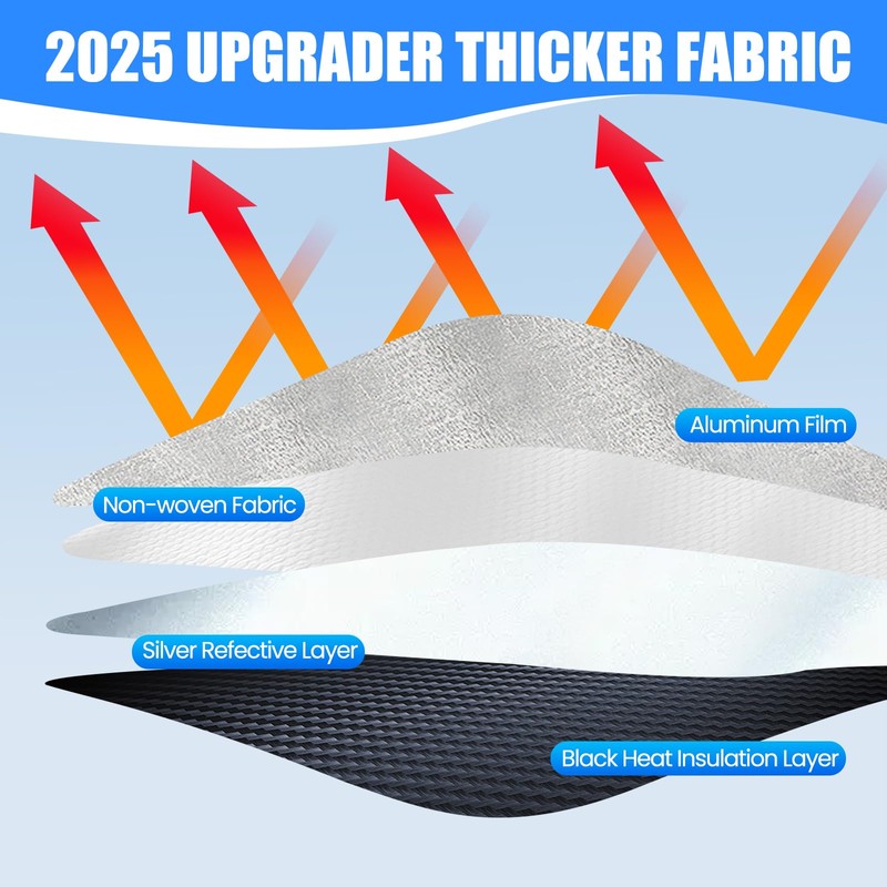 Foldable Sun Shade WODSTA Full Coverage Windshield Sunshade Compatible with