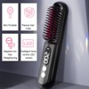 Heated Hair Straightening Brush Negative Ions 30s Fast Heating Rechargeable