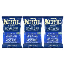 Kettle Chips Sea Salt & Vinegar Chips, 220g/ 7.8 oz (3pk) {Imported from Canada}