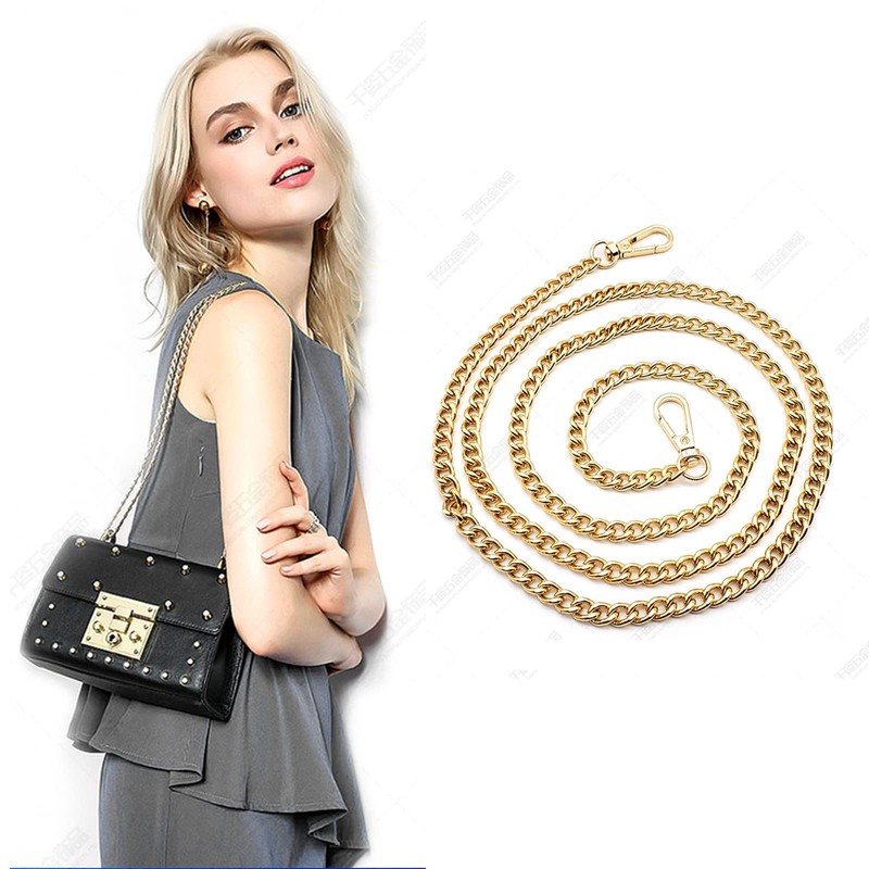 Basetousual Handbag Chains, Handbag Gold Flat Chain, Shoulder Strap Replacement