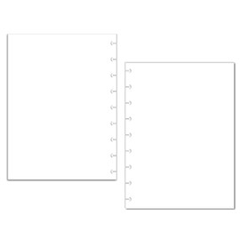 White Blank Notes Refill Pages fits 9-Disc Medium Size Planners, Notes Refills, Pre-punched Happy Planner Inserts (Blank, White)