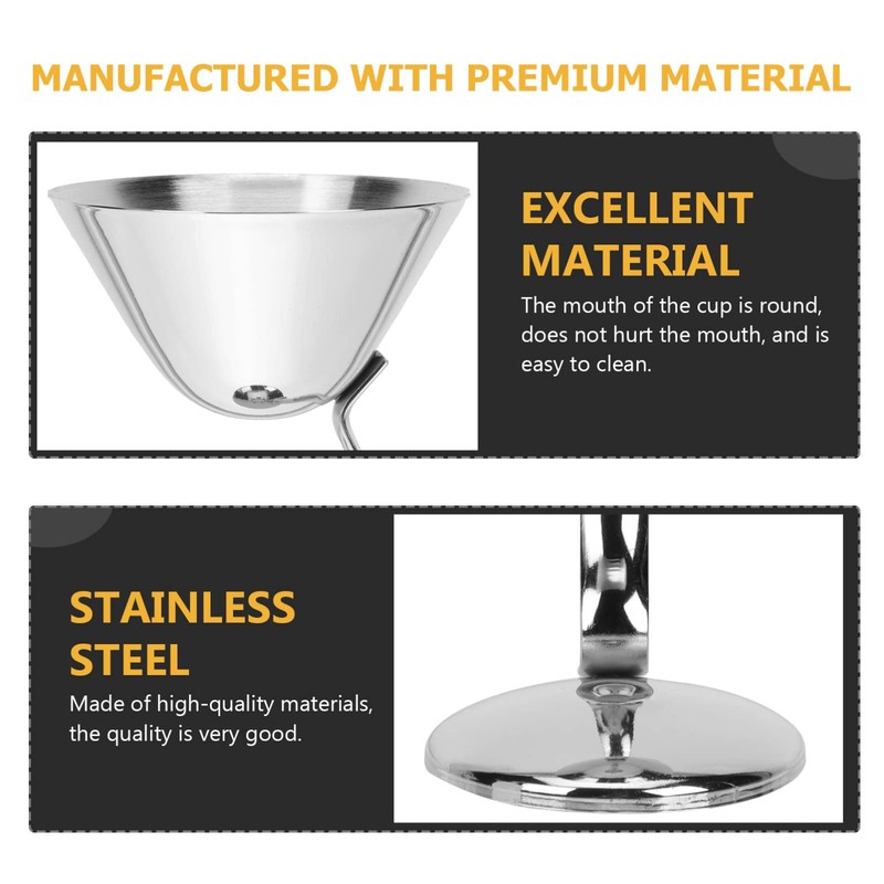 Ciieeo 1pc Elegant Stainless Steel Cocktail Goblet Wine Cup for