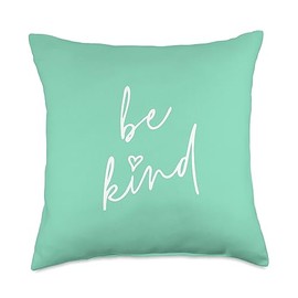 Vine Mercantile Be Kind-Cute Positive Inspirational Saying (Mint Green) Throw Pillow, 18x18, Multicolor