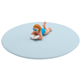 Lurch 210848 Mein Deckel Beach Girls Berta Buch, Glasabdeckung aus BPA-freiem Premium-Platin-Silikon, Ø 10,5cm, Hellblau