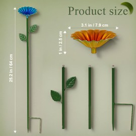 LAUDAWSUN 4 Pack Bee Cups Water for Bees Garden, Metal Butterfly Bee Watering Station, Bee Baths for Garden with Flower Design, Colorful Bee Butterfly Feeders for Outdoors (Pink,Green,Blue,Yellow)