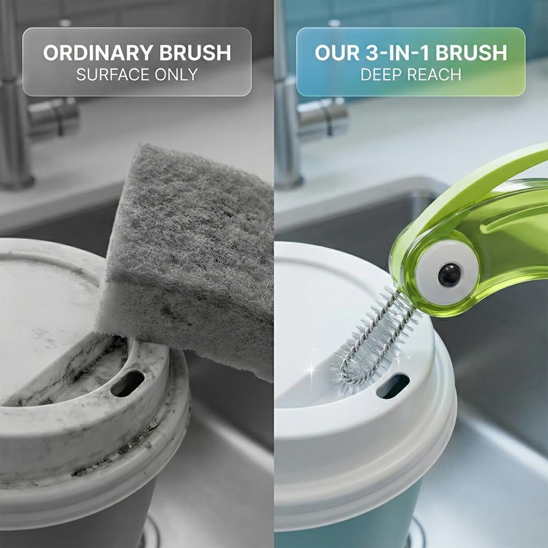 FrostyFlair 3-in-1 Cleaning Brushes, Grout Brush, Multifunctional Cleaning Brushes for