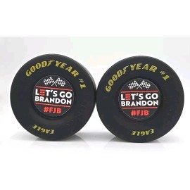 Set of 4 Goodyear Tires Let’s Go Brandon NASCAR Race Tire Rubber 1:8 Scale