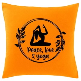 Hippowarehouse peace, love yoga Printed bedroom accessory cushion cover case 41x41cm