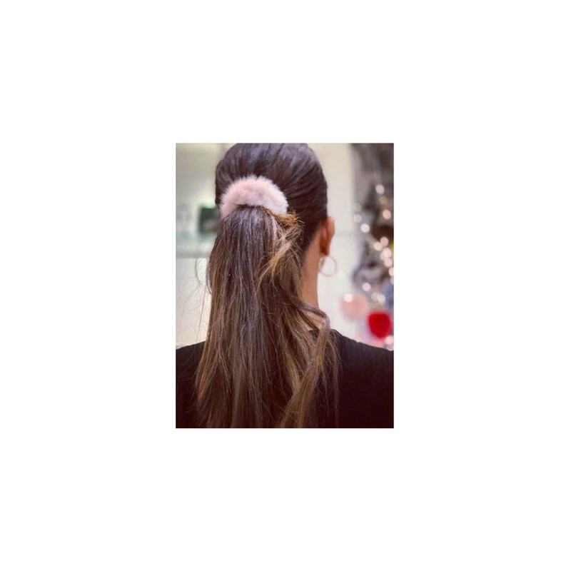 Linda Richards Fur Scrunchie - HT-04 - Taupe