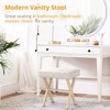 LUE BONA Square Linen Makeup Stool, Metal X Legs, Small