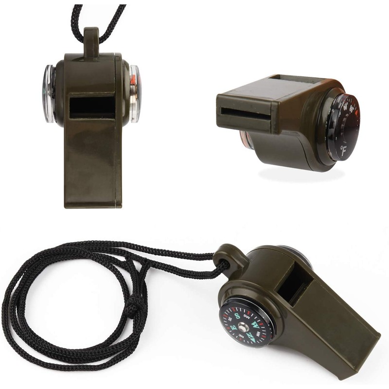 Shiwaki 3PCS Compass Whistle Outdoor Camping Hiking Whistle with Compass