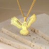 LIKGREAT Animal Necklace Phoenix/Owl Necklace Stainless Steel Round Pendant Chain
