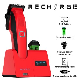 Supreme Trimmer Product image Supreme Trimmer Recharge Clipper w/ DLC Taper Blade STC779 | Red