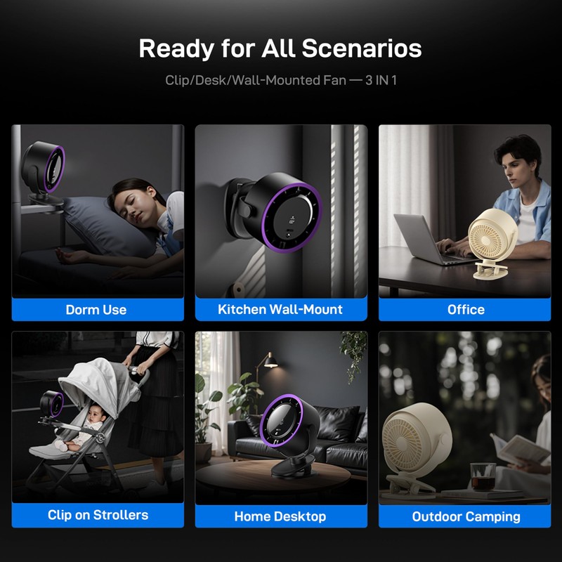 SP Space Player Portable Clip on Fan Battery Operated, Small