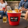 Reusable Red Party Bucket & Ice Bucket, Large Plastic Beverage