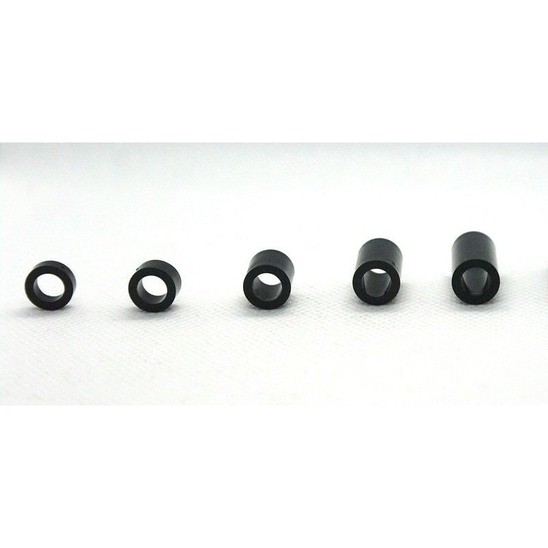Black Spacers Nylon Cylindrical Unthreaded M6 x 5mm Length, 6.3mm