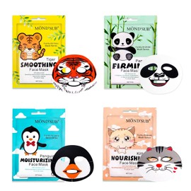 Mscara de spa de animales, hoja de mscaras de personajes pingino, panda, tigre, gato, efectos nutritivos e hidratantes para todo tipo de piel, noche  