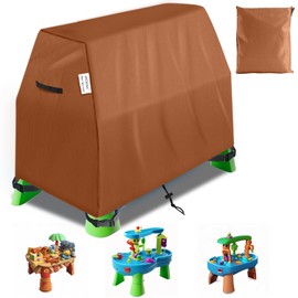UponPak Kids Water Table Cover, Waterproof, UV Protection, 600D Oxford, for Step2 Rain Showers Splash Pond, Heavy-Duty Outdoor Toys Cover, Brown
