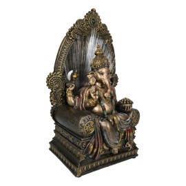 Vastu Hindu God Of Success Ganesha On Throne Figurine With Fiber Optics Light