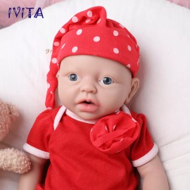 IVITA 15'' Soft Silicone Reborn Baby Girl Vivid Small Silicone Doll Kids Gift