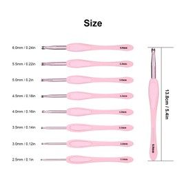 8Pcs Crochet Hooks Set Ergonomic Soft Grip Crochet Handles Knitting Needles Kit for Arthritic Hands, Extra Long  Knitting Needles