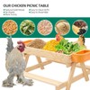 LILVEYUme Chicken Feeders with Picnic Table, 1 Chicken Feeder No