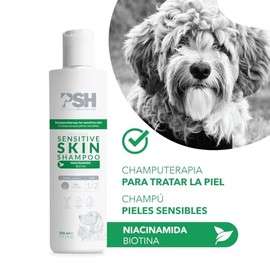 PSH PET SKIN HEALTHCARE, Champú para Pieles Sensibles, 300 ml, Hipoalergénico, Sin Parabenos, para Perros y Gatos