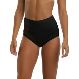 LisaModa Women's Waist Briefs Pack of 6 Seamless Stretch Cotton, black