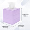 Purple Square Tissue Box Cover – Modern Leather Cube Facial