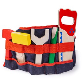 Bigjigs Toys Carpenter's Tool Belt with Wooden Tools