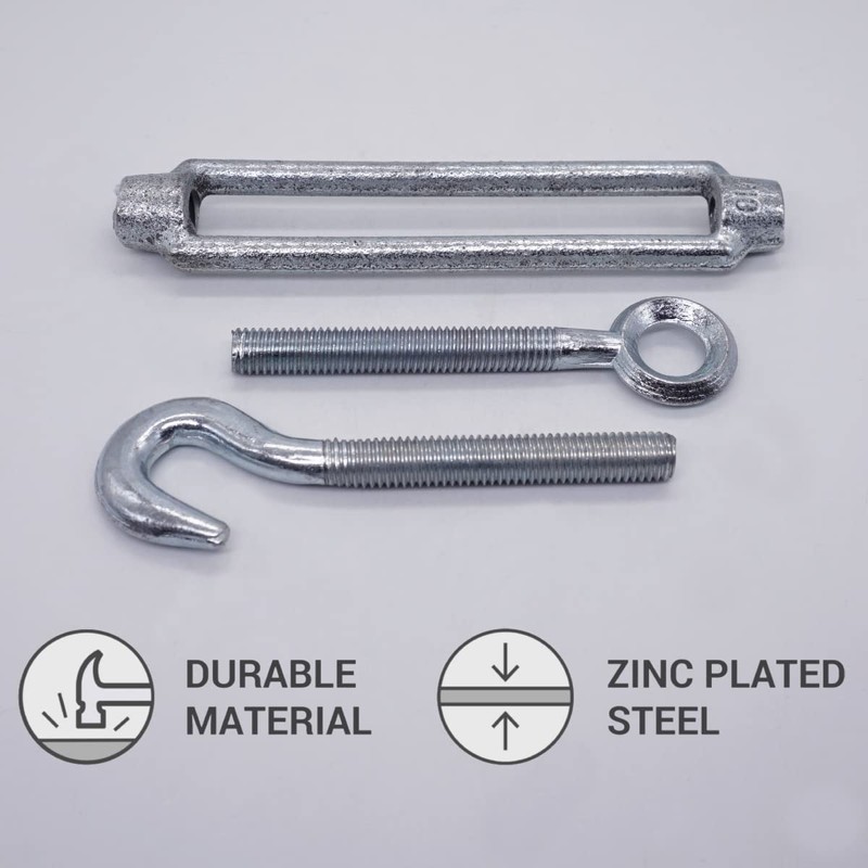 (Pack of 2 pcs) Turnbuckle Wire Tensioner M10, Adjustable Turnbuckles