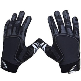 Pure Athlete Football Receiver Gloves – Elite-Stick Silicone Gripping Technology – Youth Sizes (Black, Youth Small)