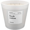 Hidden Label Large Scented Candle, Fresh Cotton, 30oz 3 Wick