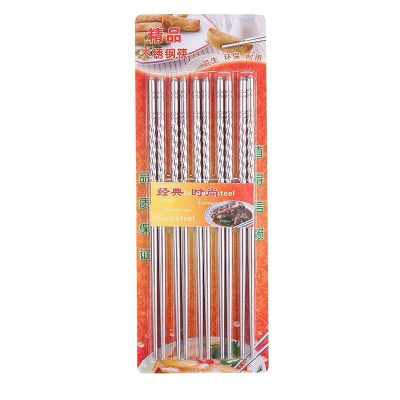10 Pcs (5 Pairs) High Quality Spiral Design Silver Stainless