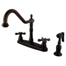 Elements of Design EB1755AXBS New Orleans 8" Center Kitchen Faucet with Brass Sprayer, 8-5/8" in Spout Reach, Oil Rubbed Bronze
