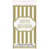 Unique Party 49583 - Plastic Golden Birthday Tablecloth, 7ft x