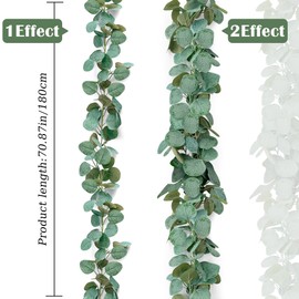Artificial Eucalyptus Garlands, 1.8 m Eucalyptus Decorative Hanging Plants, Eucalyptus Leaves Garland, Wedding Decoration, Eucalyptus Artificial Decoration for Wedding, Table, Spring Garland, Flower