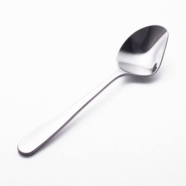 Yamazaki Metal Industry Soup Sage R45 Soup Spoon (Right-Handed) for Easy Eating of Many Soup Ingredients