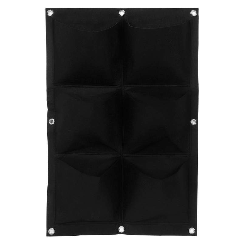 3Pcs 6 Pocket Plant Growing Bag Degradable Wall Hanging Felt