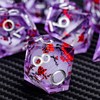 ARUOHHA DND Resin Dice Plum Blossom Liquid Core Purple White