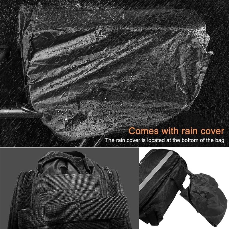 KLERICER Bike Rear Rack Bag,10-25L Bicycle Trunk Bag with Rain