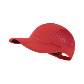 GADIEMKENSD Folding Running Men's Hat Long Brim Golf Hats Quick Dry Baseball Caps Unstructured Breathable Light Cooling Cap Adjustable Trucker Hat for Outdoor Sports Hiking Workout Gym Travel Red