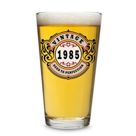 SIRIOKS 40th Birthday Gift for Him Vintage 1985 Birthday Gift for Men, style 16oz beer glass, old man 40 birthday decorations