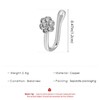 Zeshimb Crystal Flower Nose Ring Silver Fake Septum Nose Rings