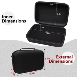 LTGEM Hard Travel Case for Soundcore Boom 2 - Protective Carrying Case Bag (Inside: 11.8" x 7.5" x 2.2"), Black