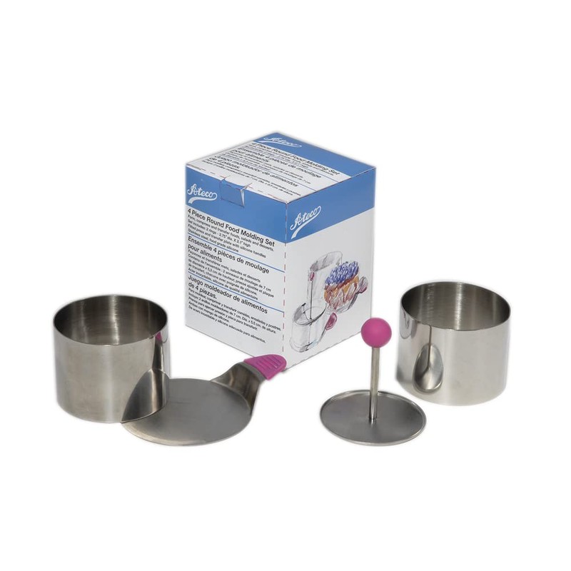 Ateco Round Food Molding Set, 2.75 by 2.1-Inches High, 4-Piece