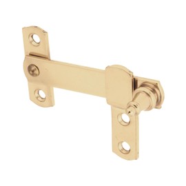 Amig - Smooth Golden Shutter Hasp with Polished Finish Brass Flap - 80 x 46 mm - Anti Shock and Break Security Lock for Windows - Includes Screws