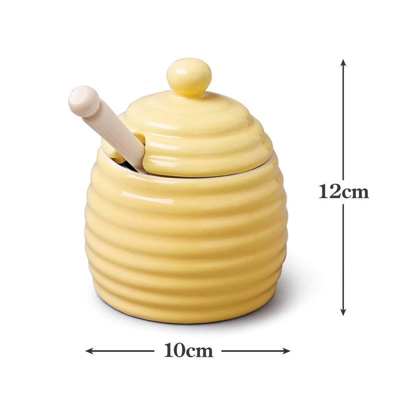 Honey Pot With Wooden Dipper