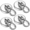 VNDUEEY Strong Magnetic Hooks, 150Lbs 4 Pack Neodymium Grade-52 Magnet