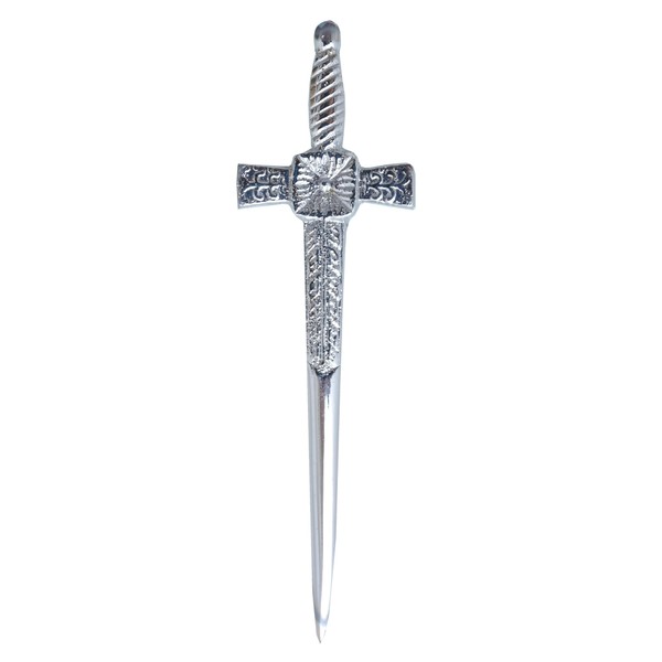AAY WEAR kilt pins Scottish Chrome with Badge Celtic Design
